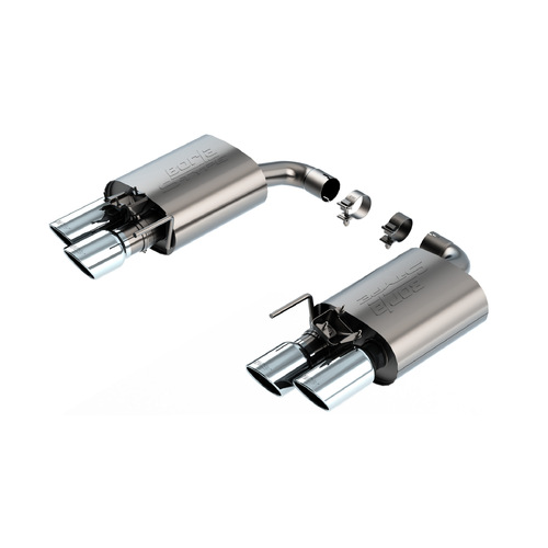 BORLA® Mustang S650 GT 2024 Axle-Back™ S-Type - Active Valve Exhaust Quad Bright Chrome Tips  part # 11985