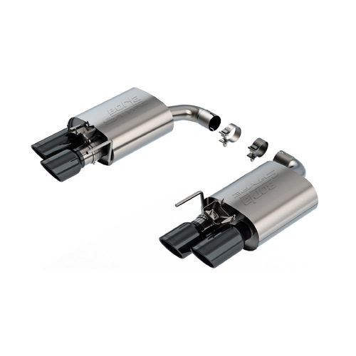 BORLA® Mustang S650 GT Axle-Back S-Type - Active Valve Exhaust  Quad Black Chrome Tips  part # 11985BC