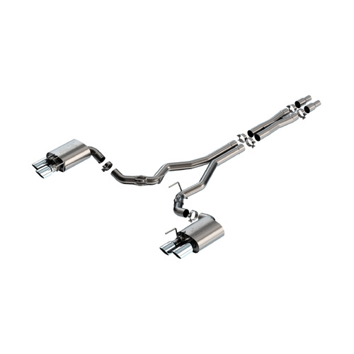 BORLA® Mustang S650 GT Cat-Back ATAK - Active Valve Exhaust Quad Bright Chrome Tips  part # 140963